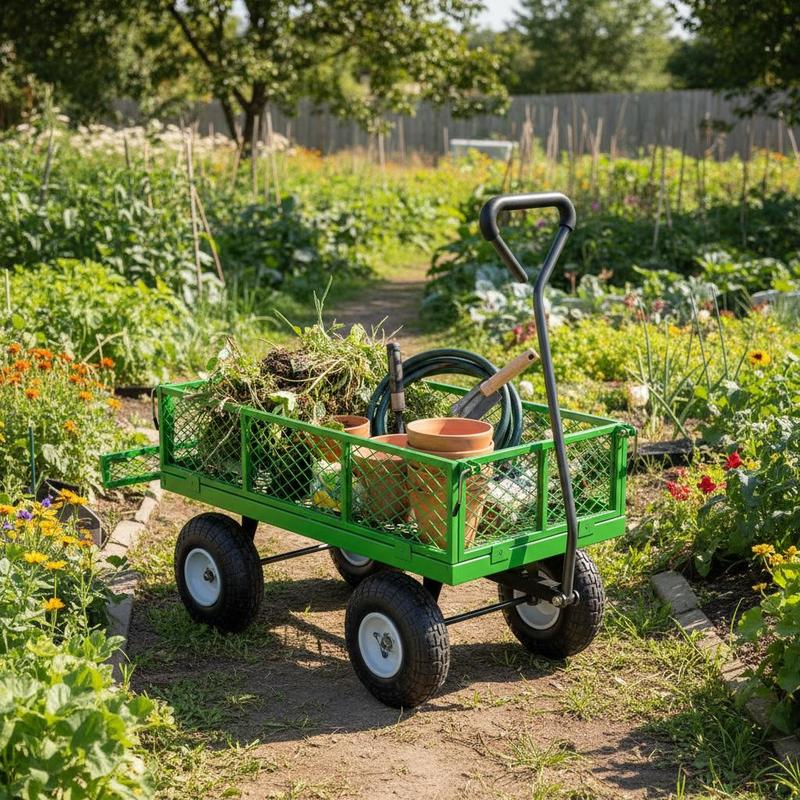 Heavy Equipment Yard - Steel Garden Cart 680 Lbs For