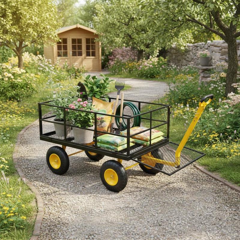 Heavy Equipment Yard - Steel Garden Cart 1400 Lbs For