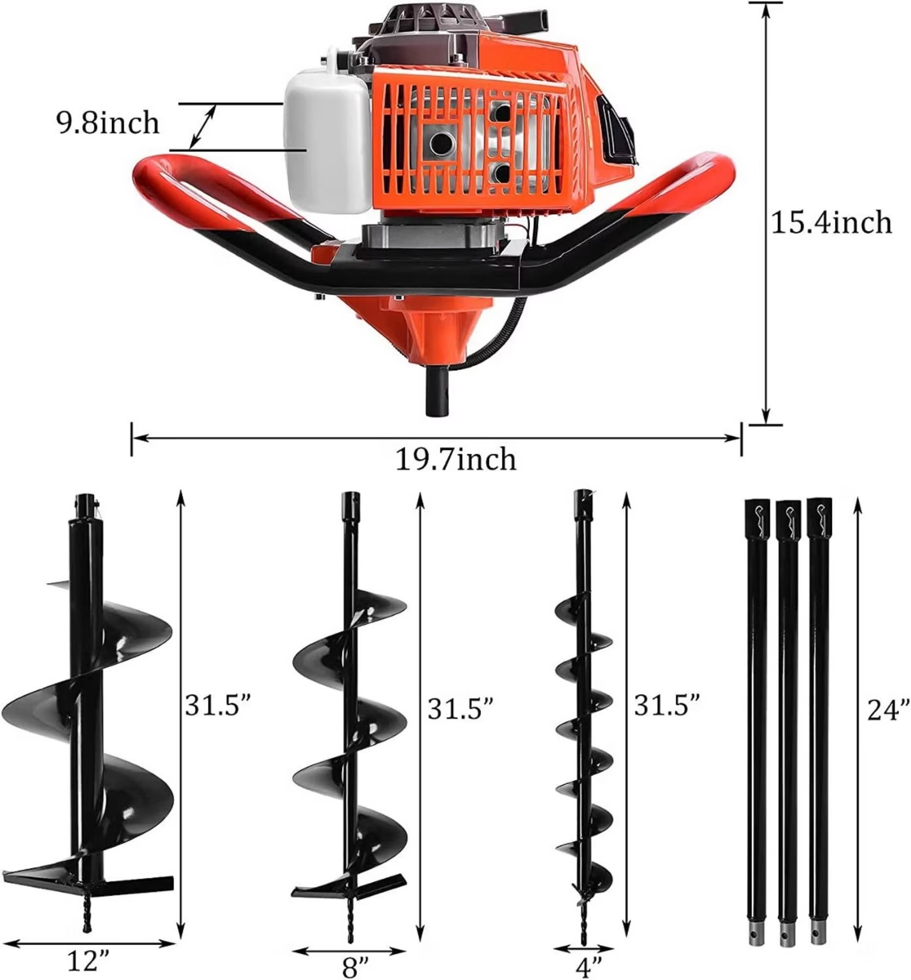 52cc 2 Stroke Professional Agr - огляд і ціна Post Hole Digger