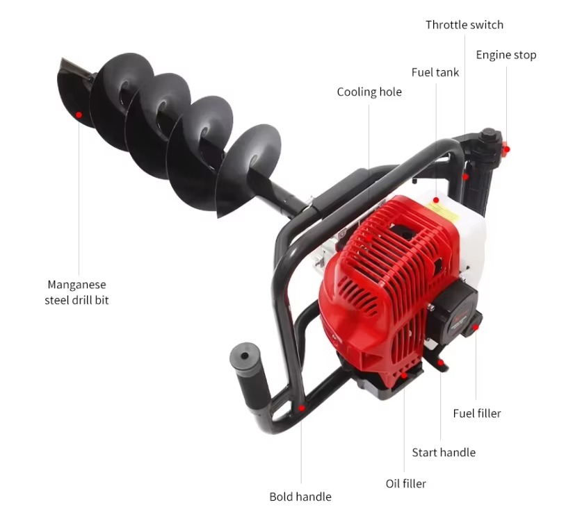 52cc 2 Stroke Professional Agr - огляд і ціна Post Hole Digger