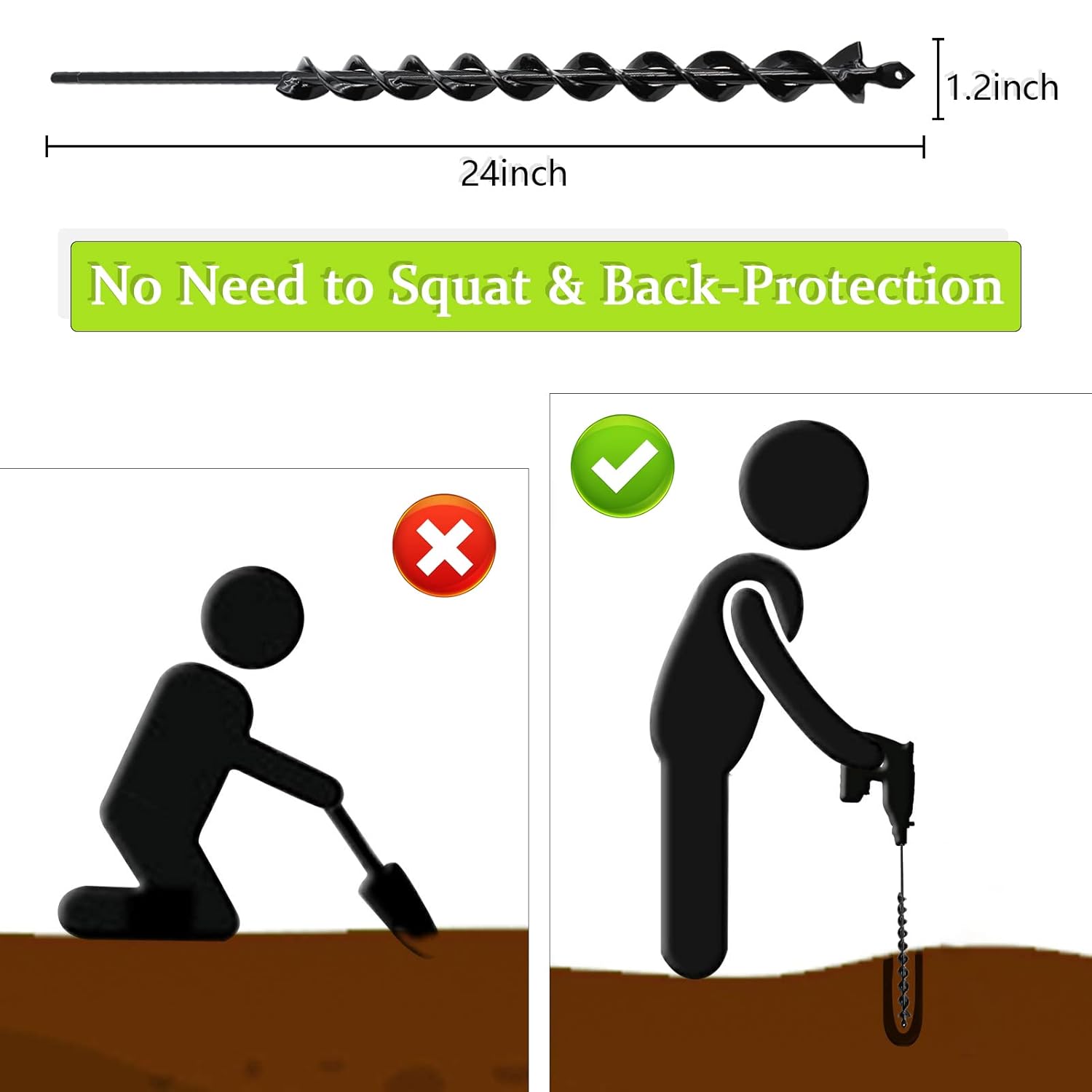 24 Inch Auger Drill Bit for Pl - огляд і ціна Post Hole Digger