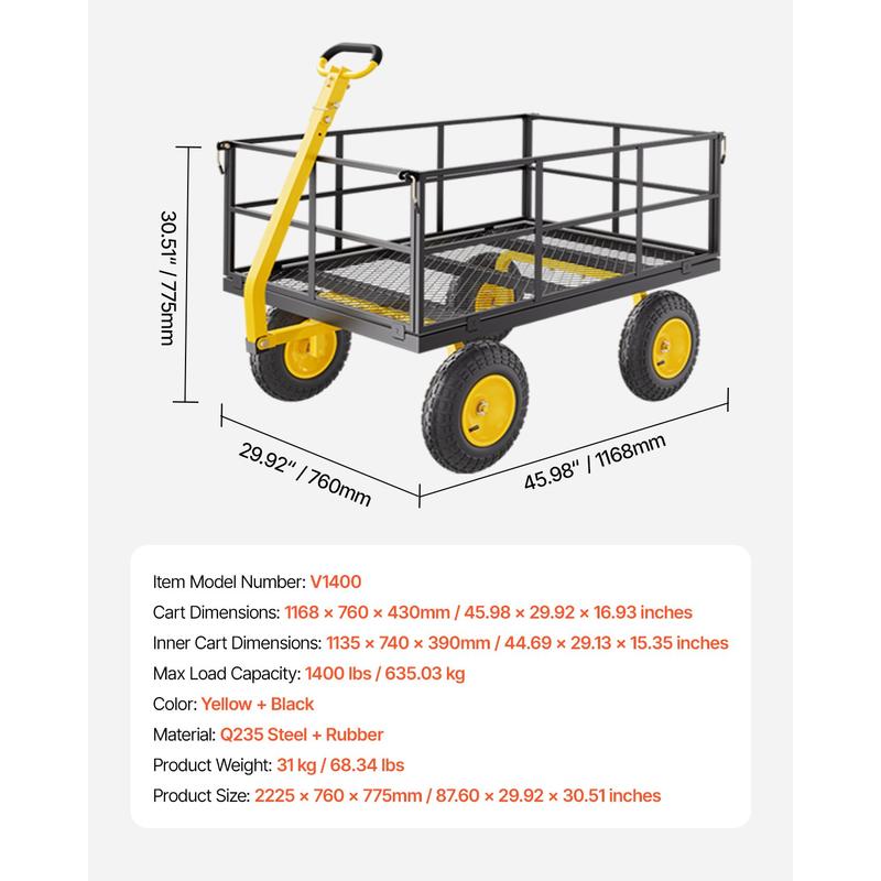 Steel Garden Cart 1400 Lbs For - огляд і ціна Heavy Equipment Yard