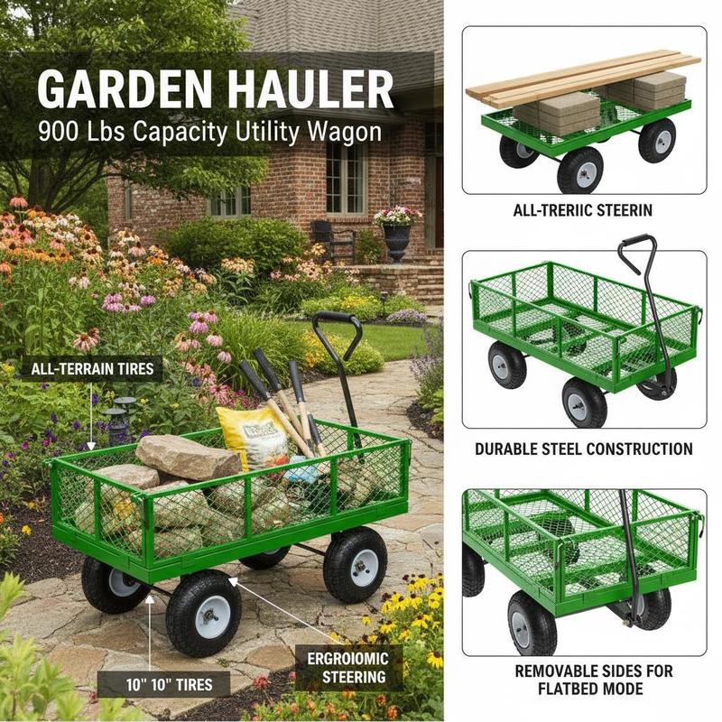 Steel Garden Cart 900 Lbs For  - огляд і ціна Heavy Equipment Yard