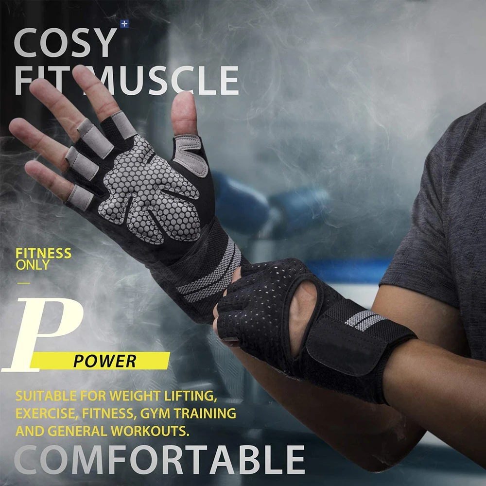 1Pair Half Finger Gym Fitness  - огляд і ціна Heavy Equipment Lifting