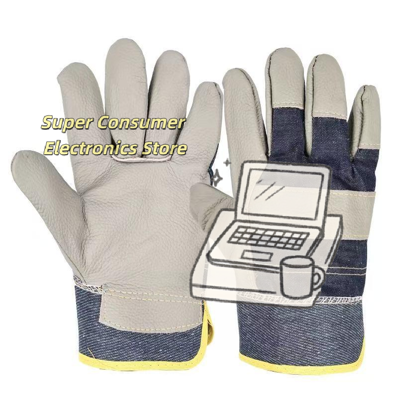 1 Pair Cowhide Denim Gloves Th - огляд і ціна Heavy Equipment Yard